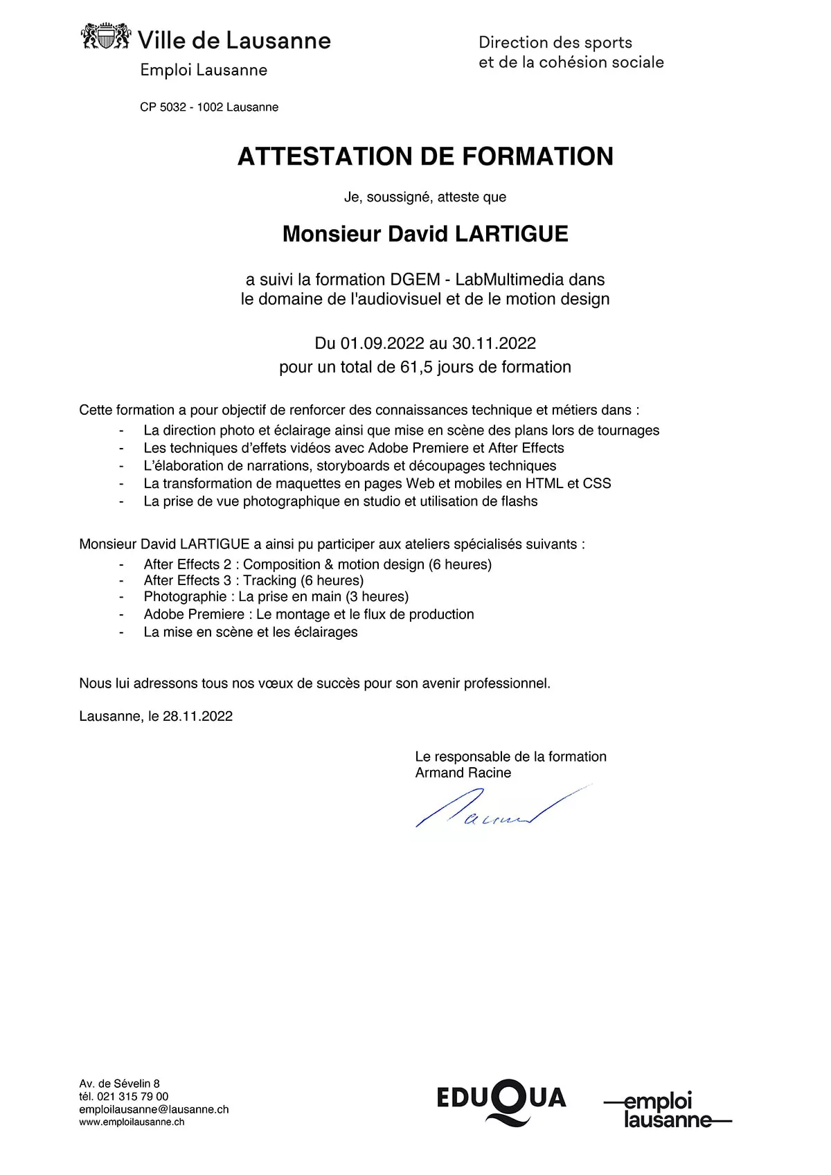 Formation Vidéaste DGEM 5D Lab Multimédia