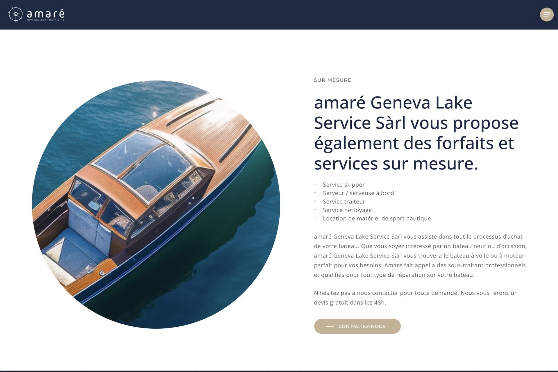 Site internet Amaré Yachting