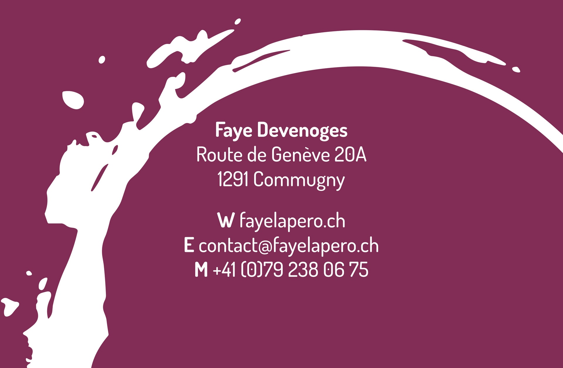 Carte de visite Faye l'apéro