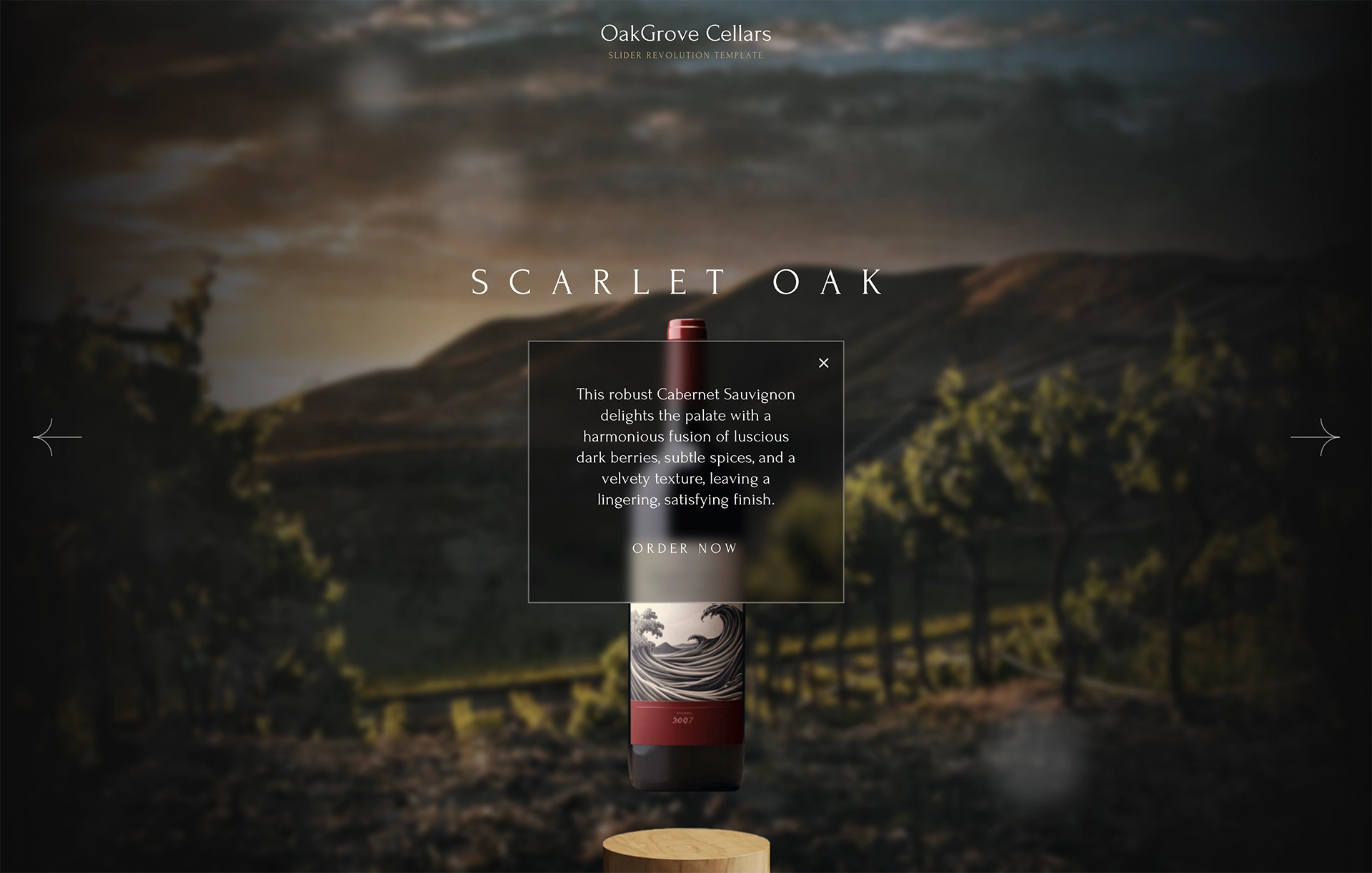 OakGrove Wine Slider