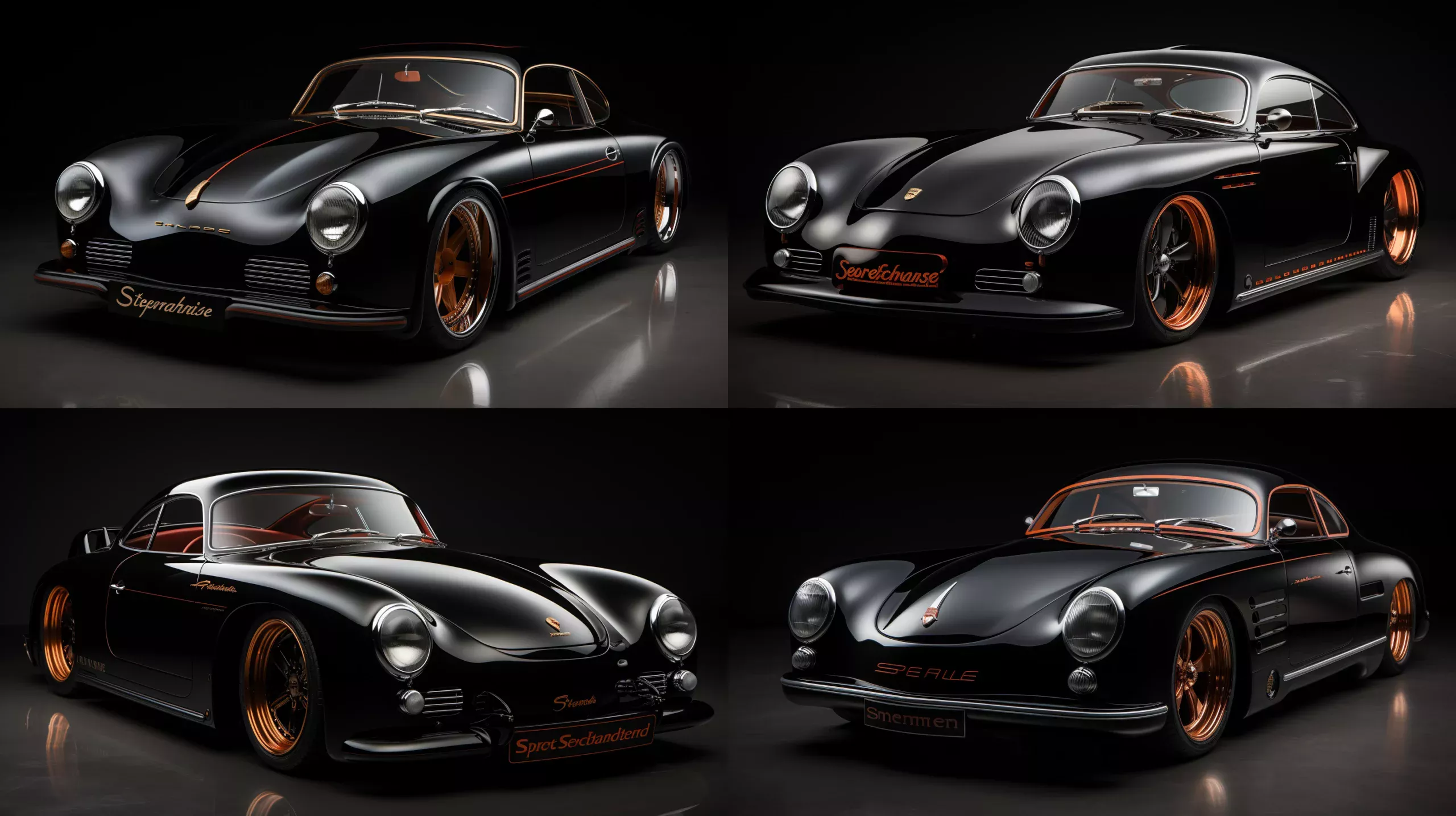 Variantes Porsche speedster 356 noire © David Lartigue