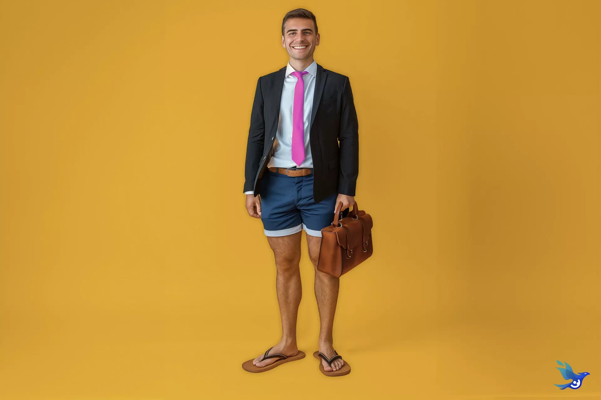 Homme d'affaire en short