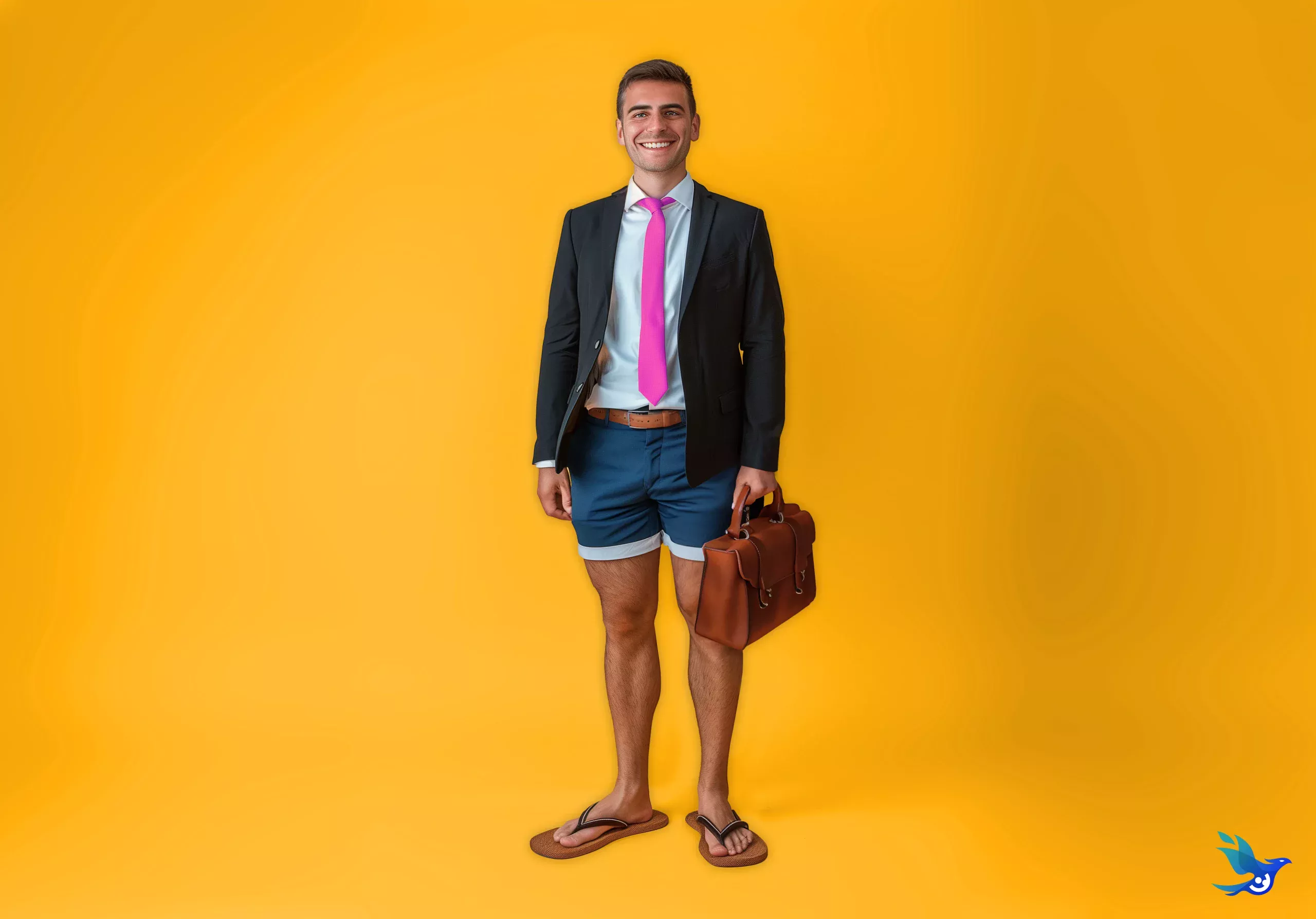 Homme d'affaire en short