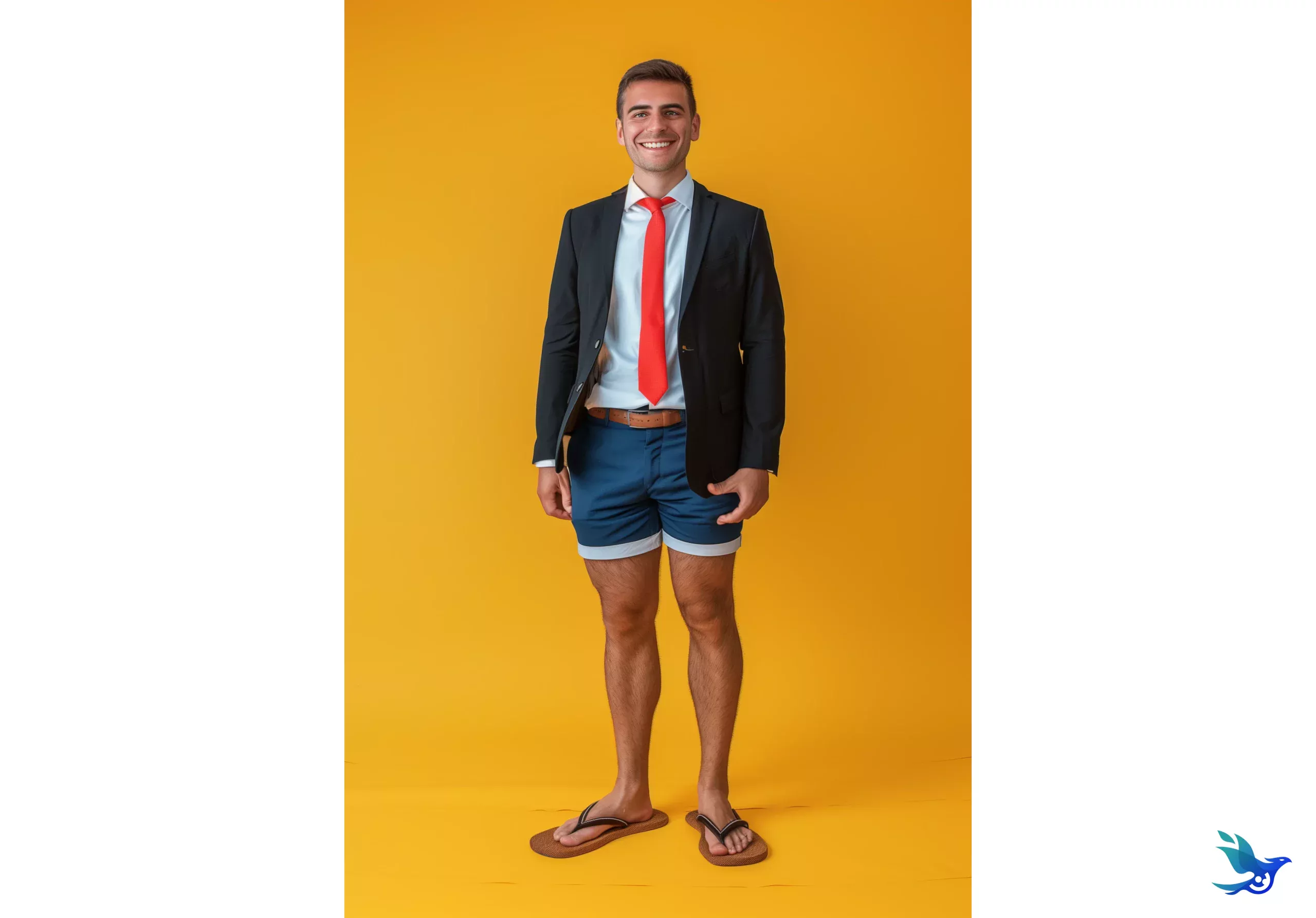 Homme d'affaire en short