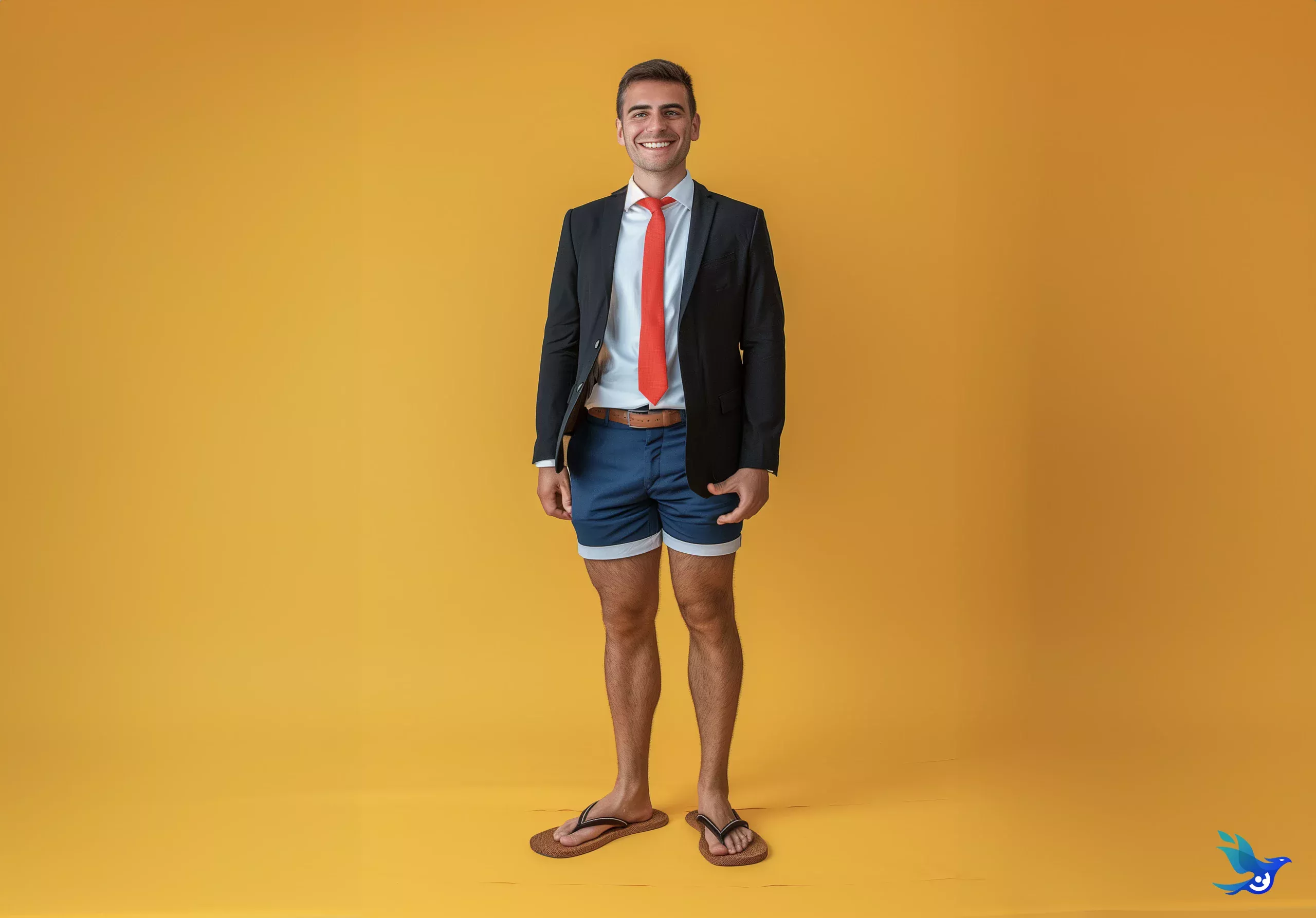 Homme d'affaire en short