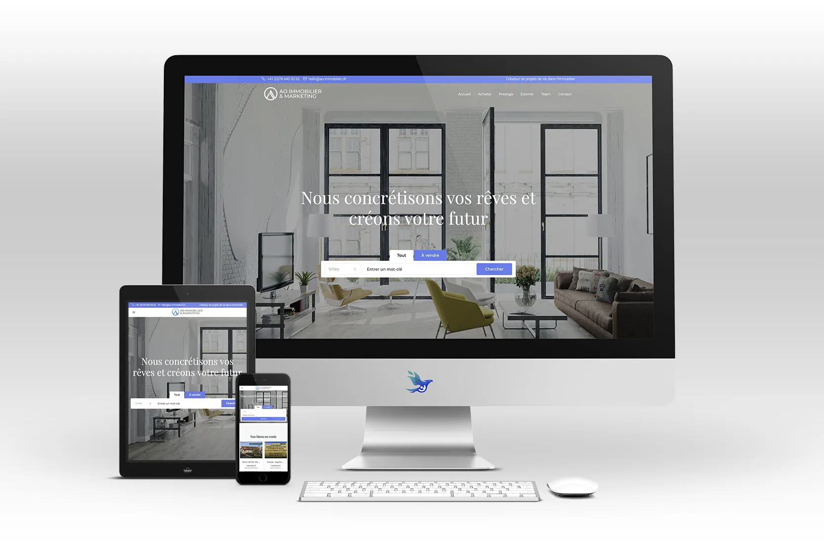 Site internet AO immobilier et Marketing by Creavolution 2025