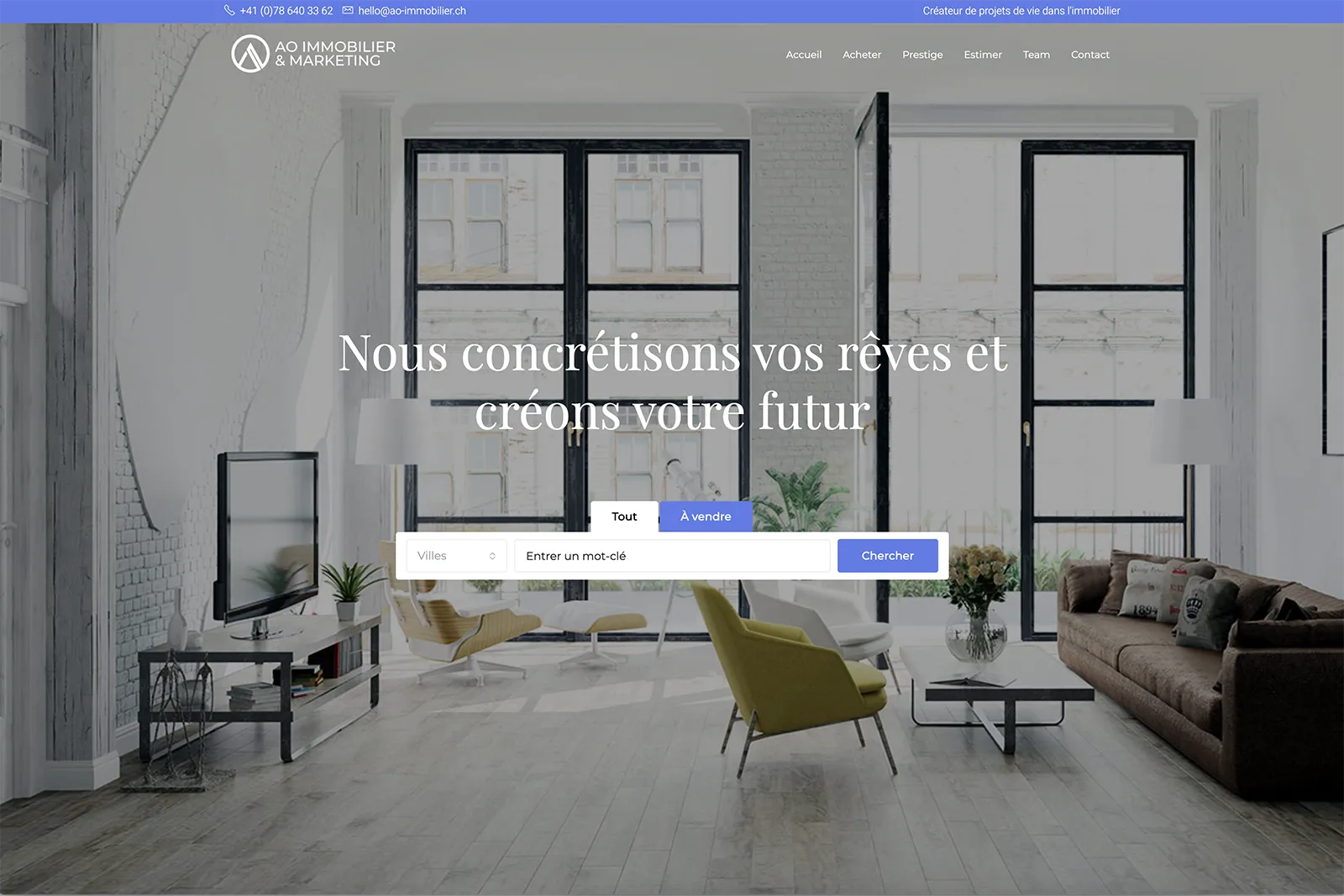 Site internet AO immobilier et Marketing by Creavolution 2025