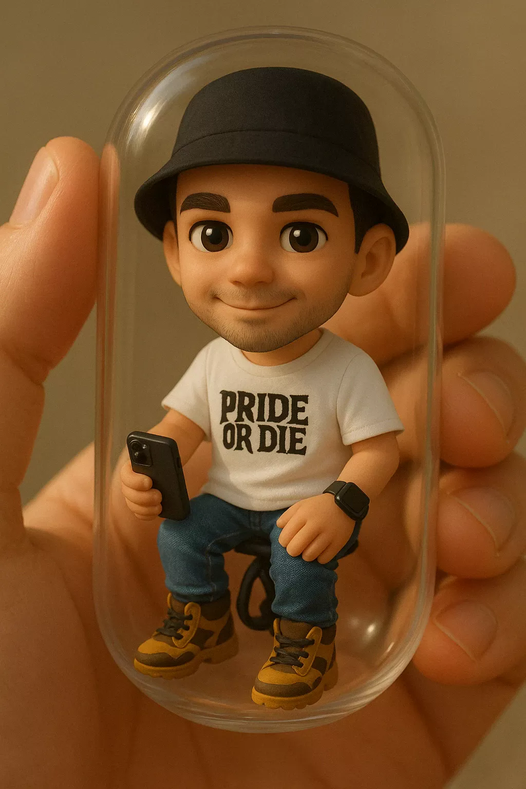 figurine chibi, cyberpunk, David Lartigue Web designer Chatgpt