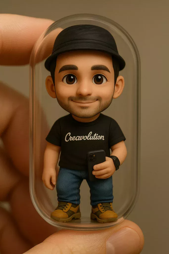 figurine chibi, cyberpunk, David Lartigue Web designer Chatgpt