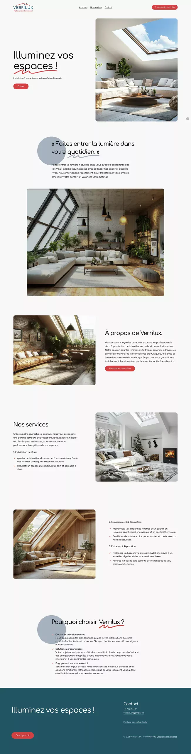 Site internet verrilux by creavolution