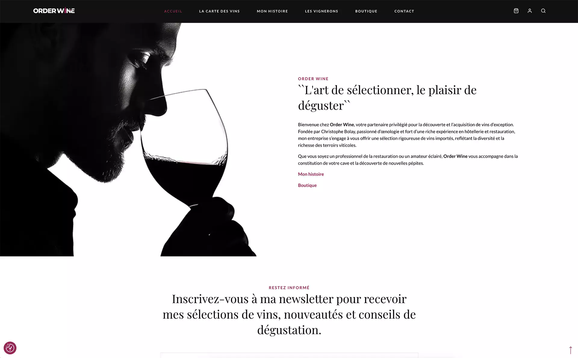 Site internet order wine