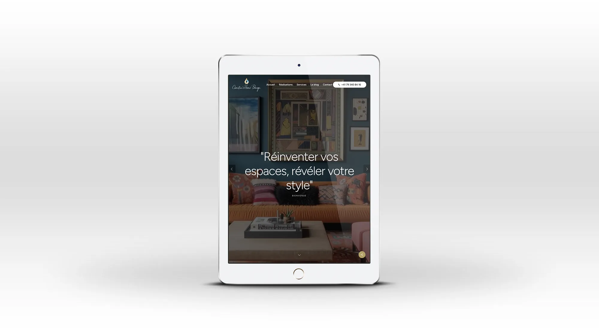 Site internet Christin's Home Design ipad