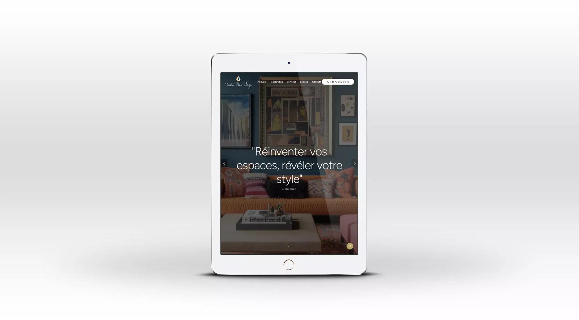 Site internet Christin's Home Design ipad