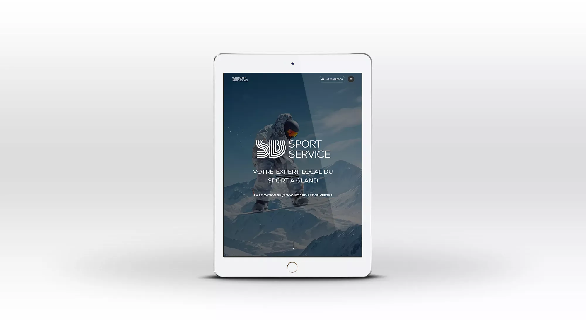 Site internet SB Sport iPad