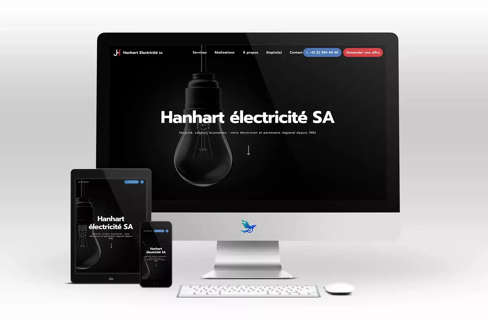 site internet Hanhart Electricité By Creavolution alias David Lartigue